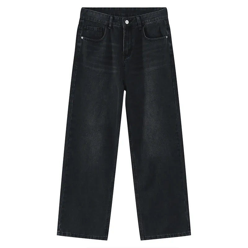 Washed Black Loose Fit Jeans | Streets of Seoul | Men's Washed Black Loose Fit Jeans | Streets of Seoul | Men's