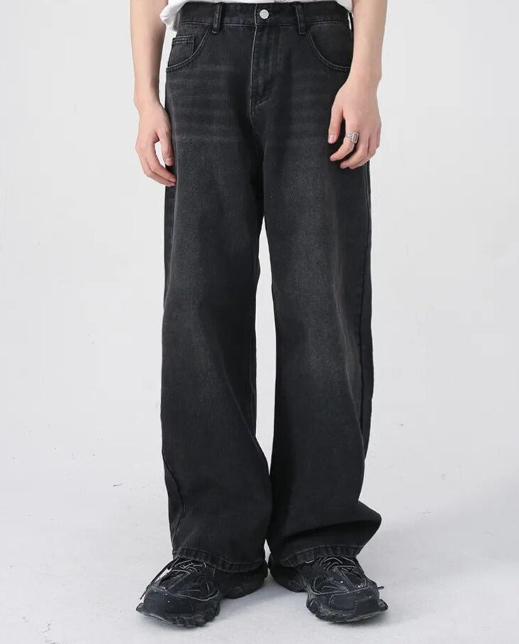 Washed Black Loose Fit Jeans