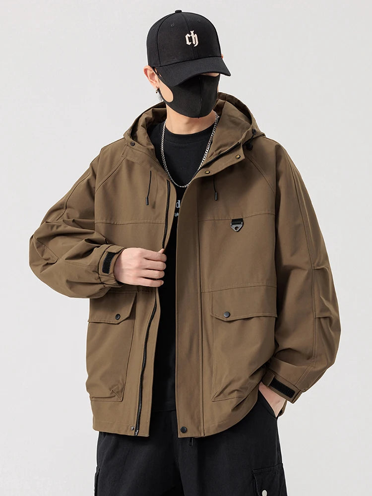 Windproof Hooded Utility Jacket