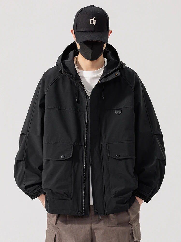 Windproof Hooded Utility Jacket | Streets of Seoul | Men's Windproof Hooded Utility Jacket | Streets of Seoul | Men's