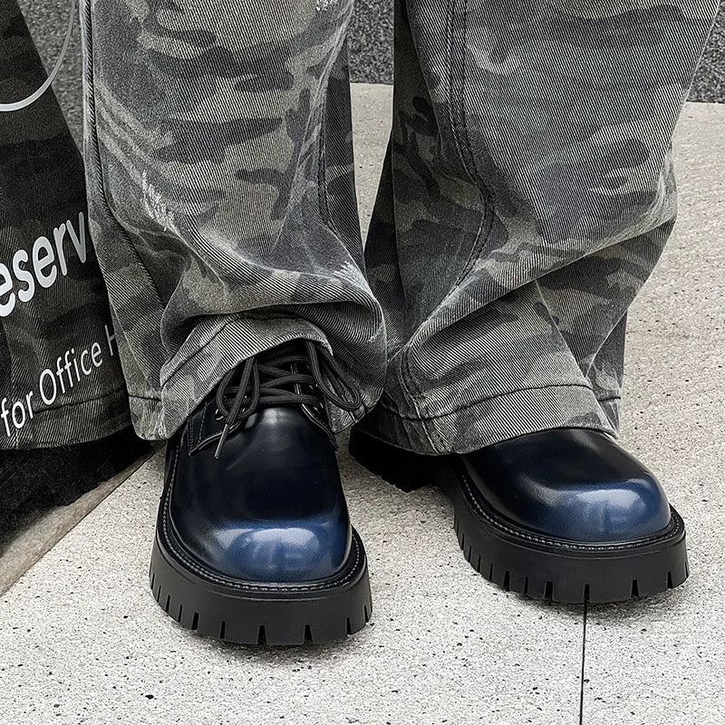 Yangcheon Rub off Lug Sole Derby Shoes