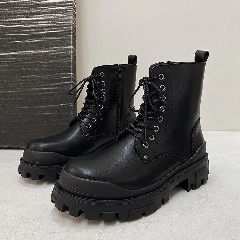 Yangju Bumper Toe Lace-up Chunky Boots