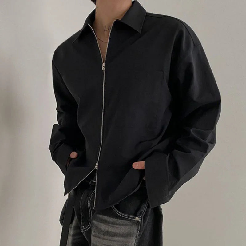 Zip-Up Boxy Shirt | Streets of Seoul | Men's Korean Style