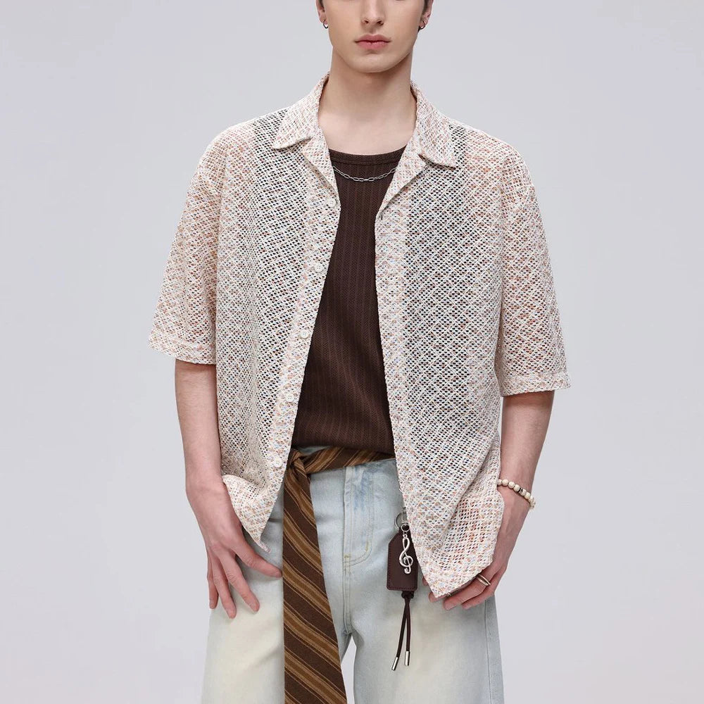 Bouclé Open Knit Shirt