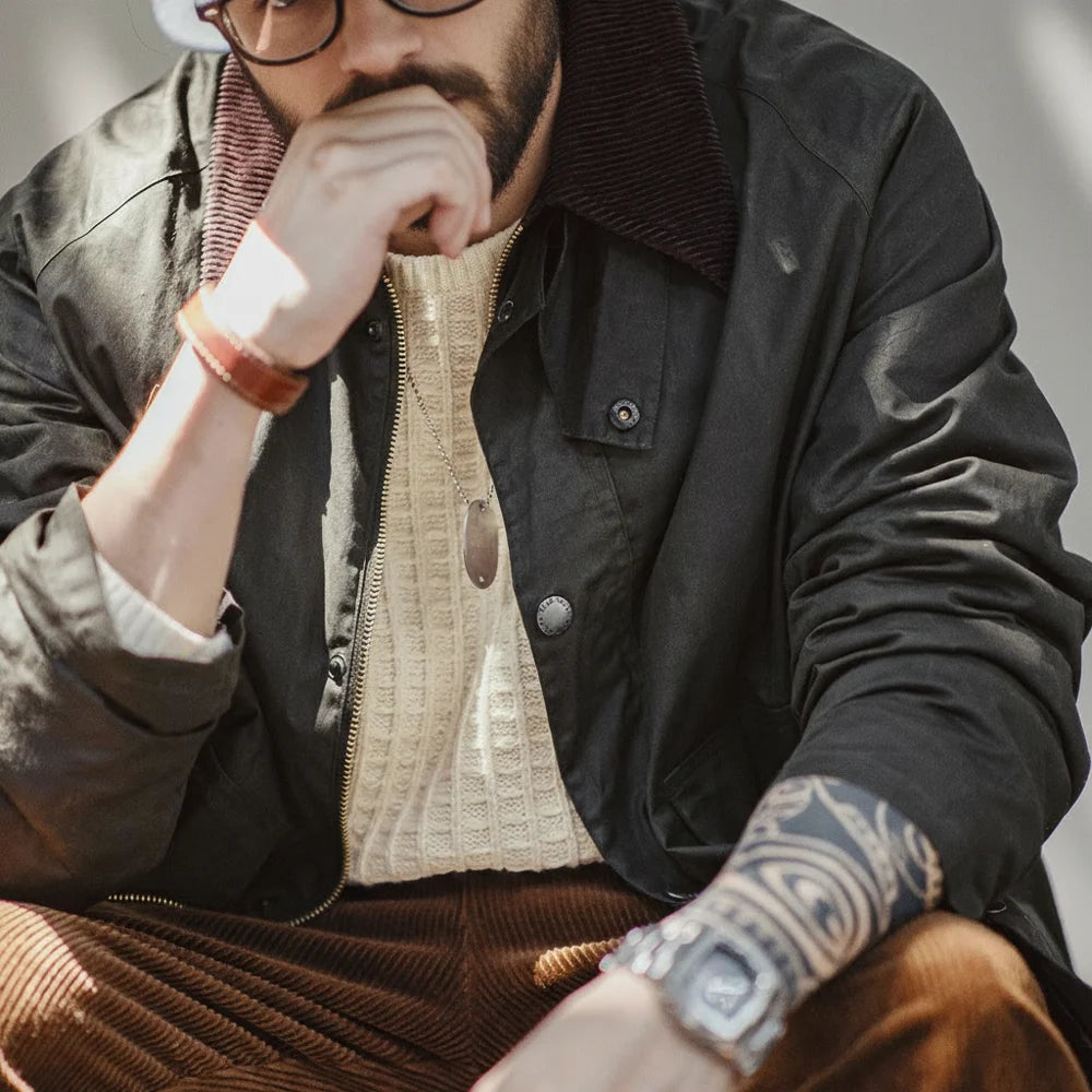 Cord Collar Waxed Jacket