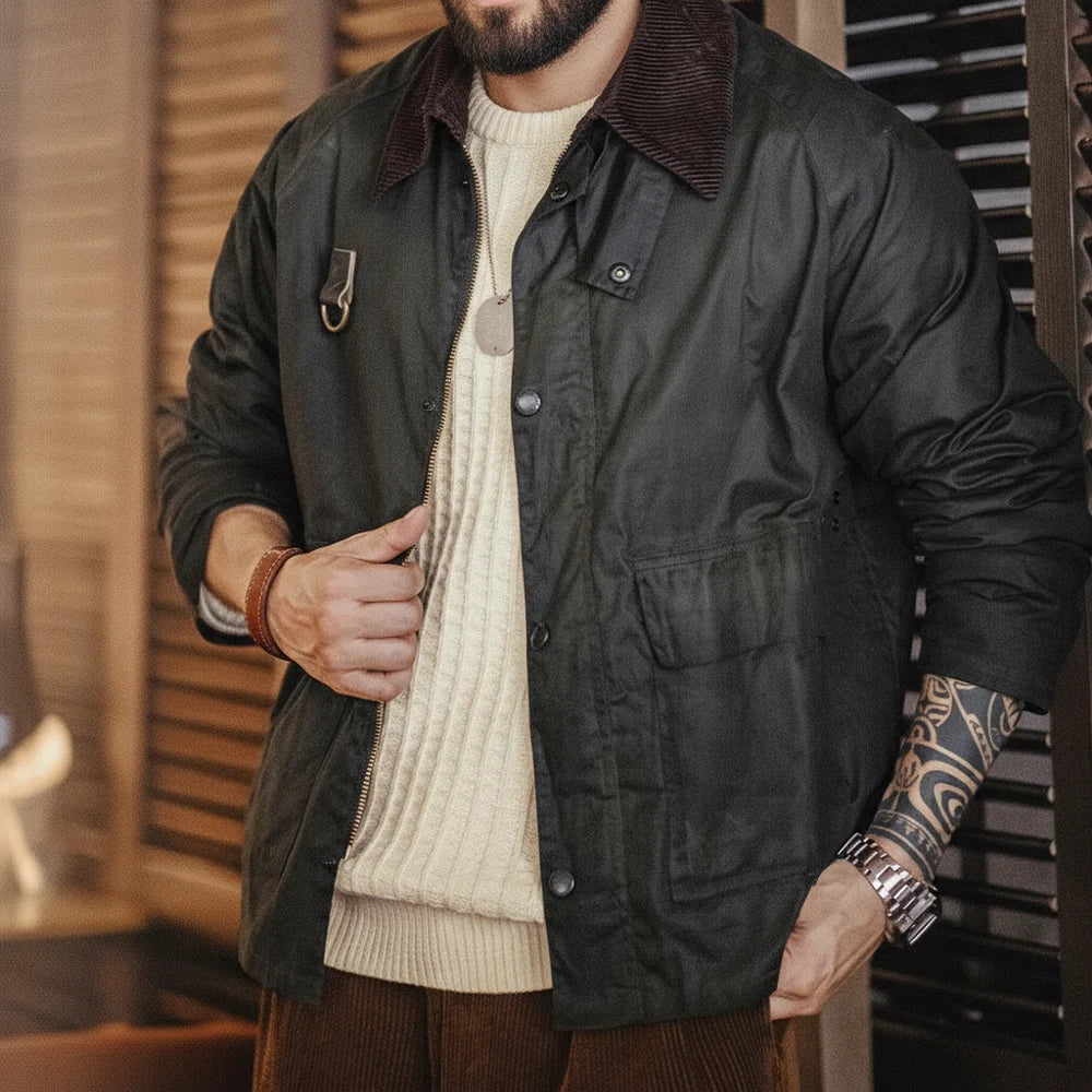 Cord Collar Waxed Jacket