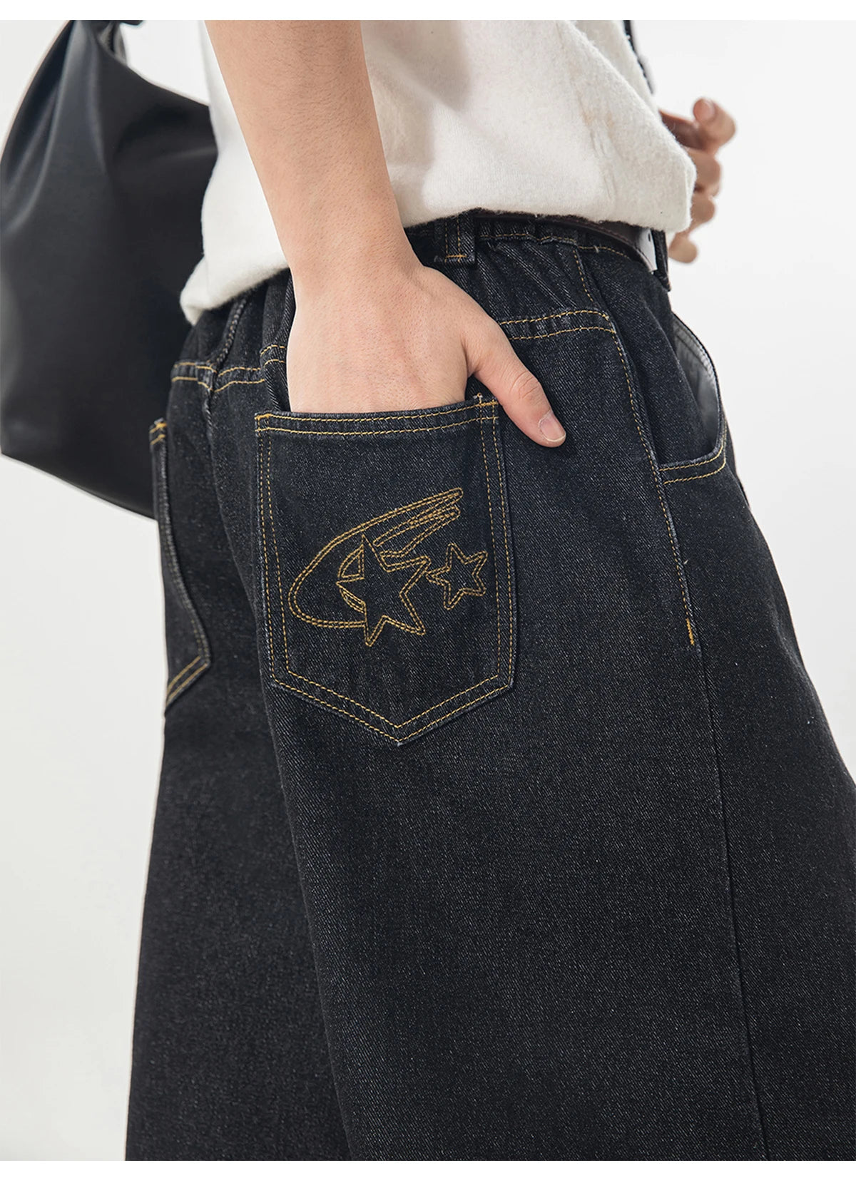 Curved Leg Indigo Jeans