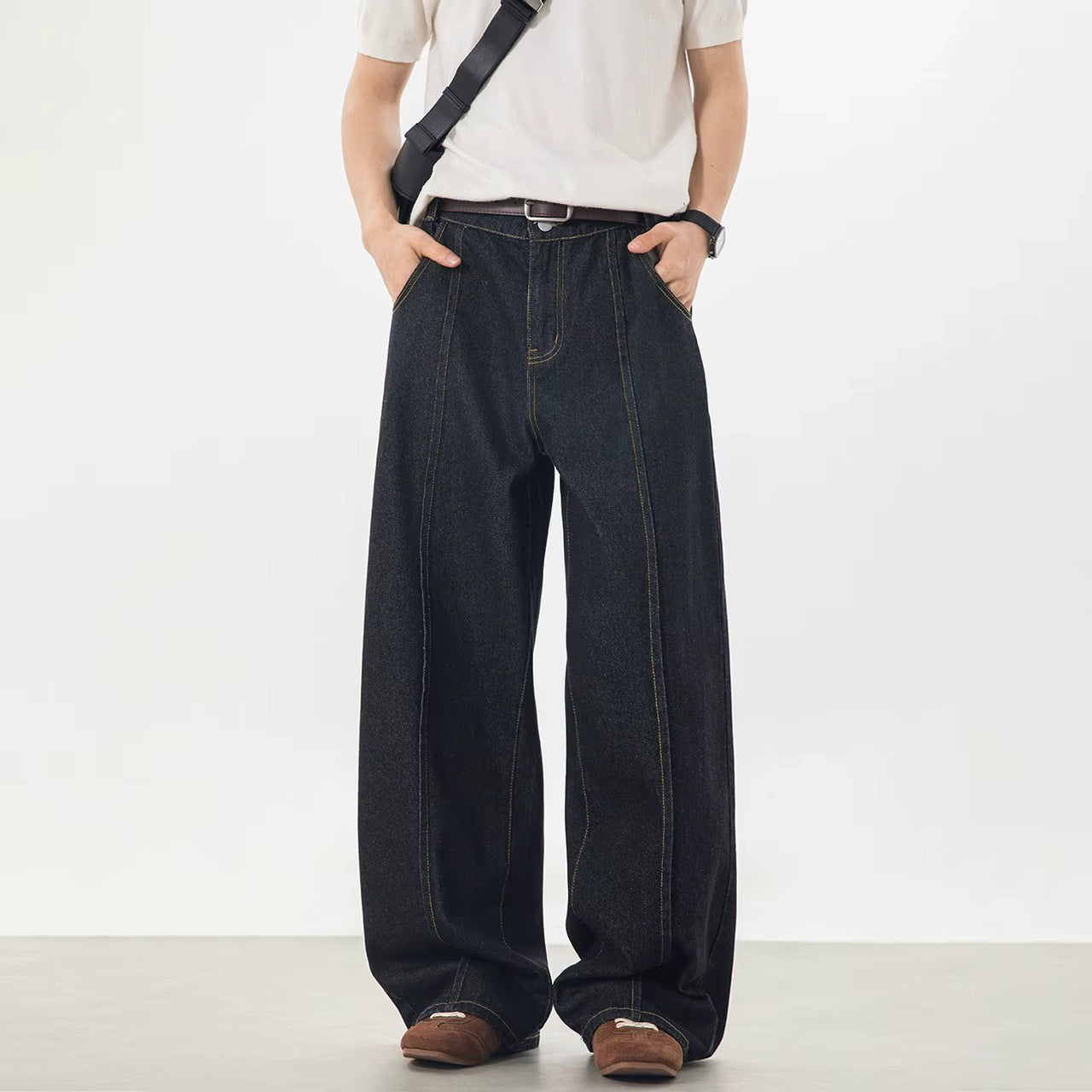 Curved Leg Indigo Jeans