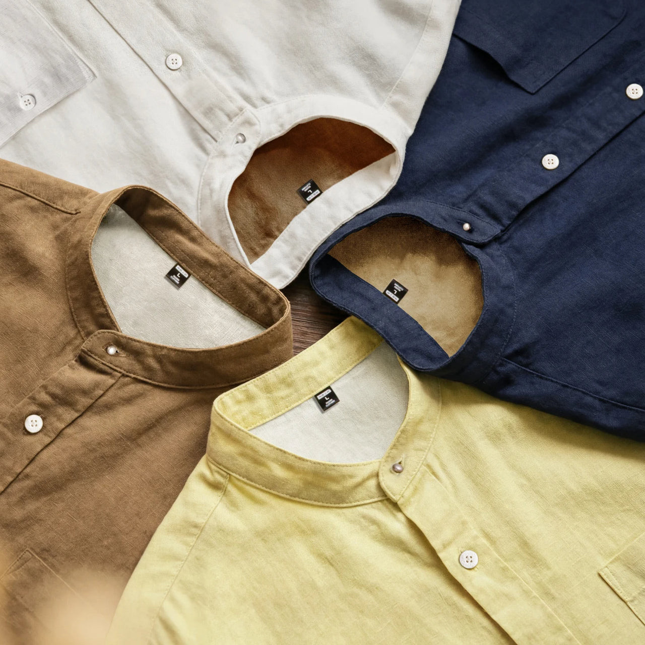 Grandad Collar Lyocell Shirt
