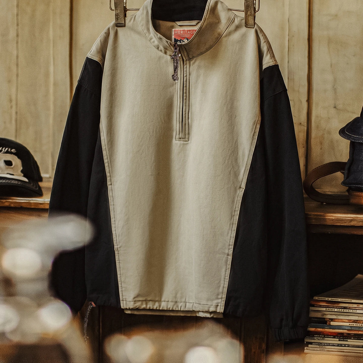 Heritage Panelled Half Zip Throwover