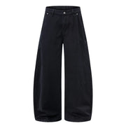 Black wide-leg cropped pants with a straight, relaxed fit, shown flat on a white background.