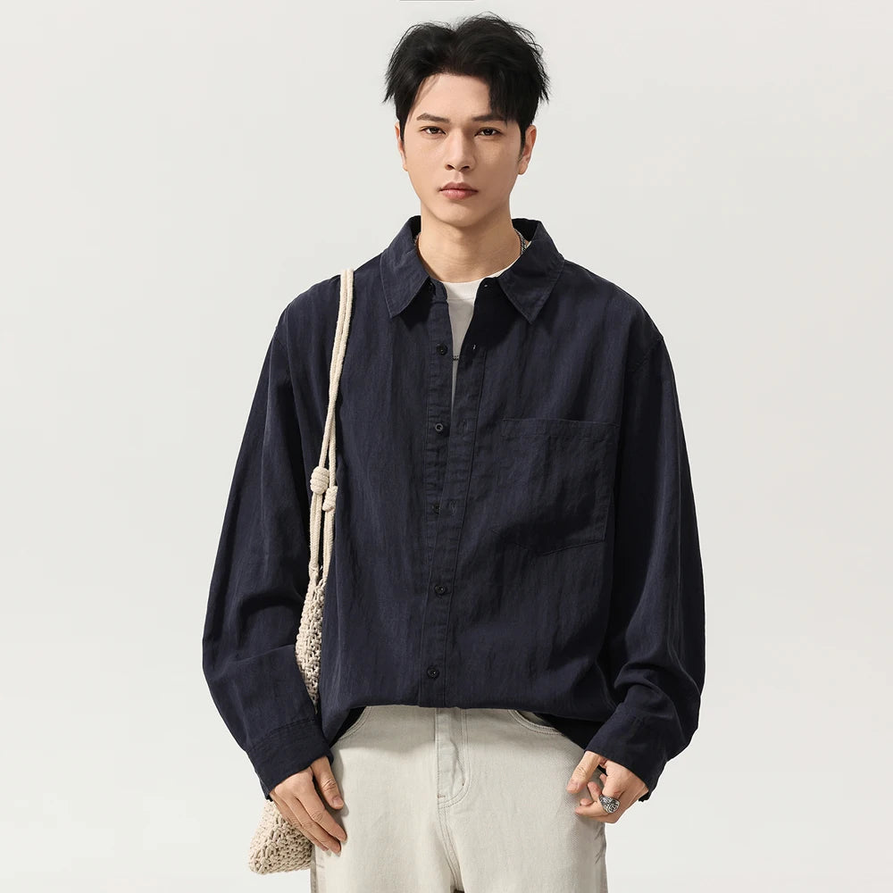 Relaxed Crinkle Overshirt