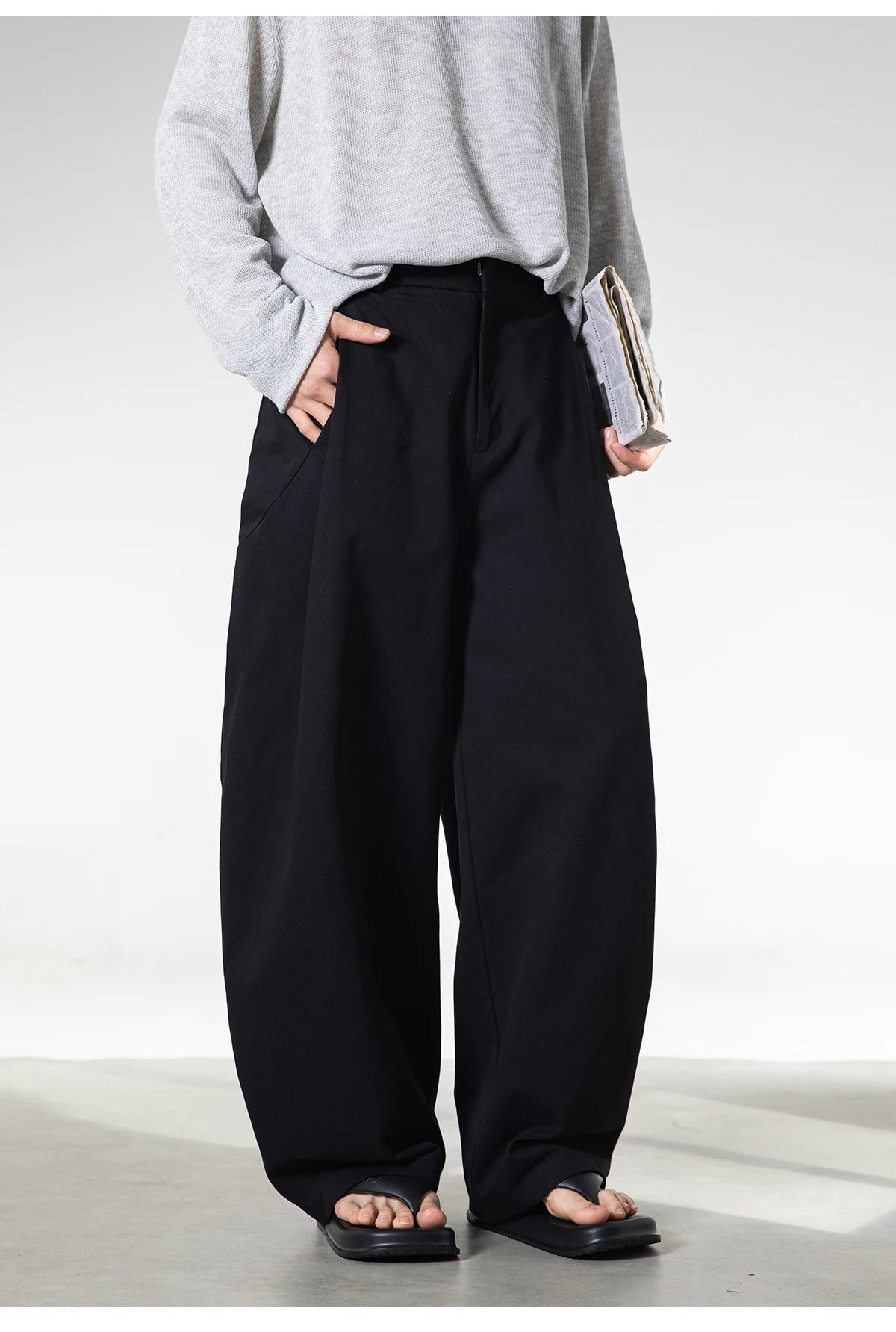 Side Pleat Wide Leg Trousers