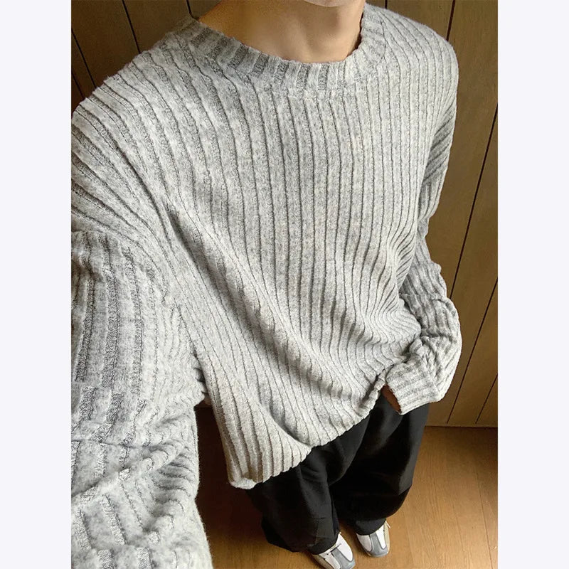 Textured Rib Knit Long Sleeve Top