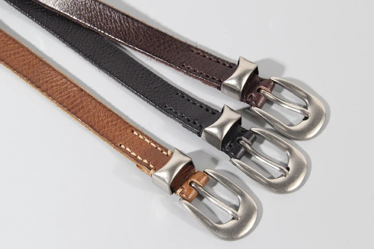 Thin Leather Western Belt