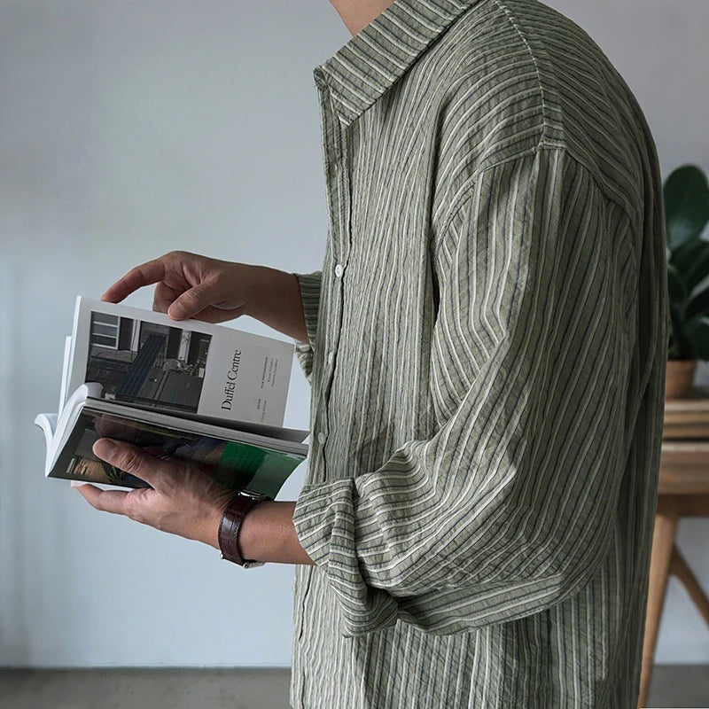 Vintage Green Stripe Shirt