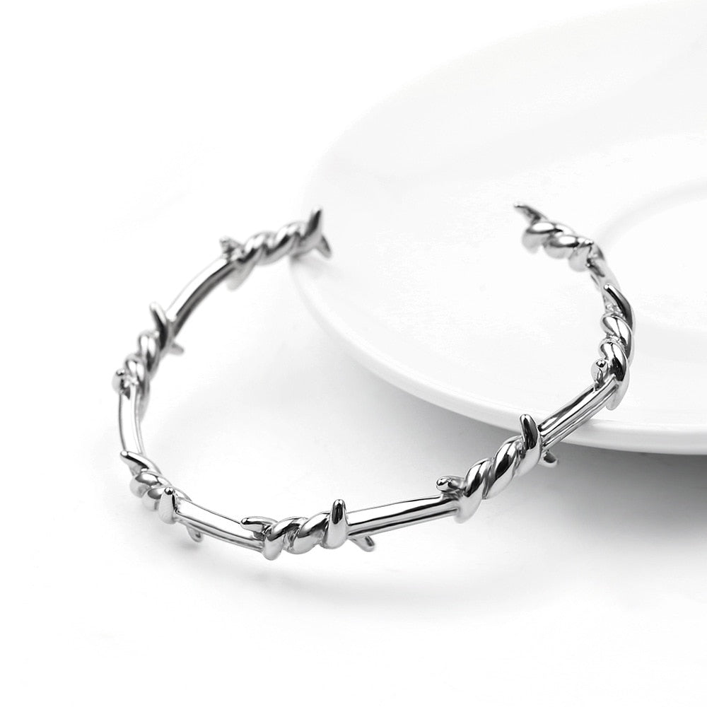 Barbed Wire Cuff Bracelet | Streets of Seoul | Men's Korean Style