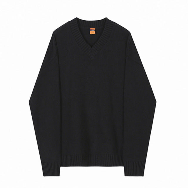 Cable Knit V Neck Jumper thestreetsofseoul-korean-street-style-minimal-kstyle-streetwear-mens-fashion-clothing