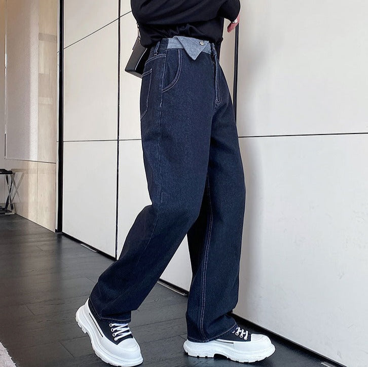 Contrast Waist Patch Jeans thestreetsofseoul-korean-street-style-minimal-kstyle-streetwear-mens-fashion-clothing
