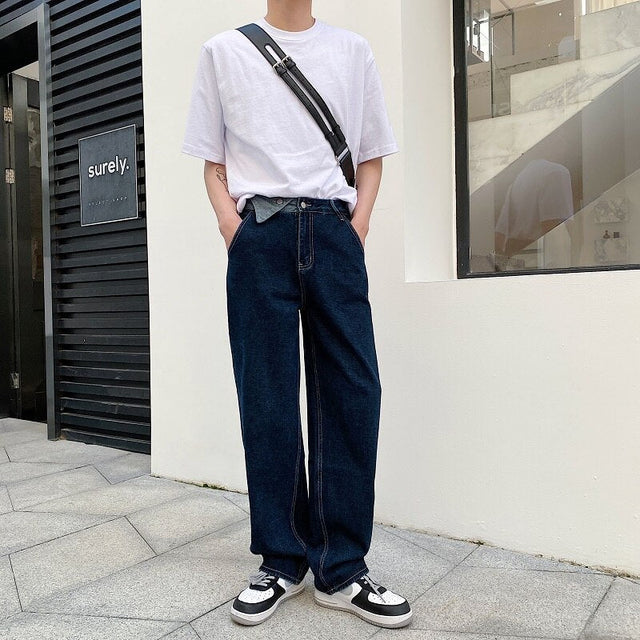 Contrast Waist Patch Jeans | Streets of Seoul | Men's Korean Style Fashion