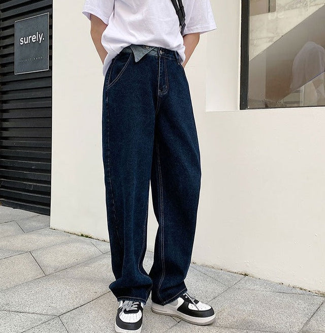 Contrast Waist Patch Jeans | Streets of Seoul | Men's Korean Style Fashion