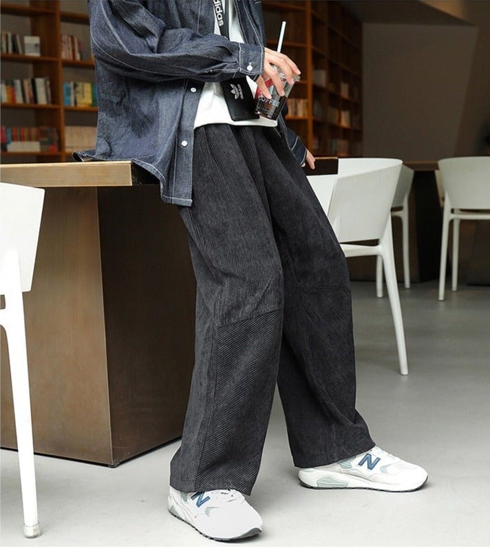 Corduroy Wide Leg Pants | Streets of Seoul | Men's Korean Style