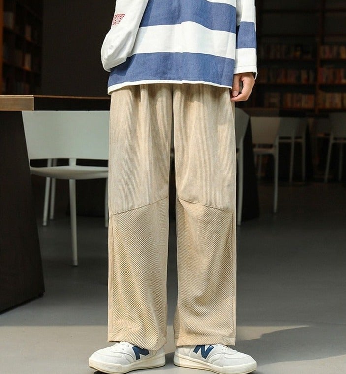 Corduroy Wide Leg Pants | Streets of Seoul | Men's Korean