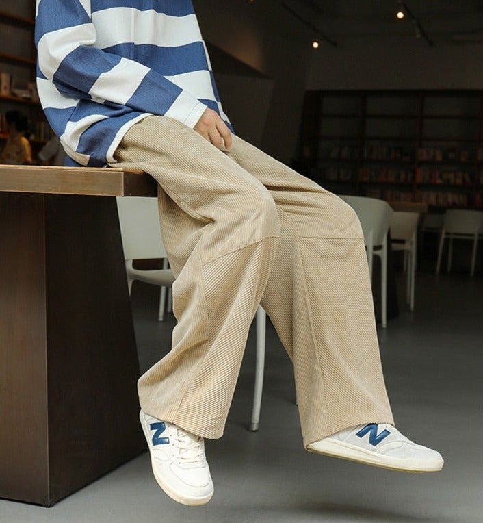 Wide leg chino pants mens top