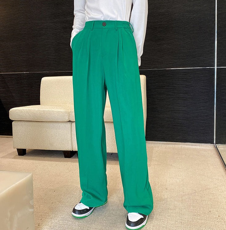 Emerald Green Wide Leg Trousers thestreetsofseoul-korean-street-style-minimal-kstyle-streetwear-mens-fashion-clothing