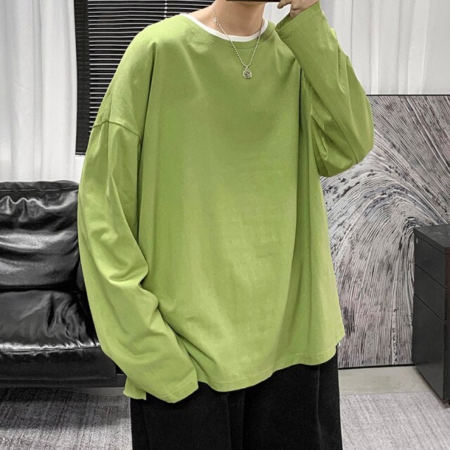 Essential Oversized Long Sleeve T-Shirt - Lime / S