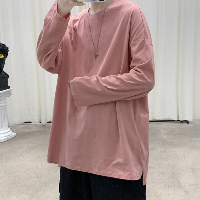 Essential Oversized Long Sleeve T-Shirt - Washed Pink / S