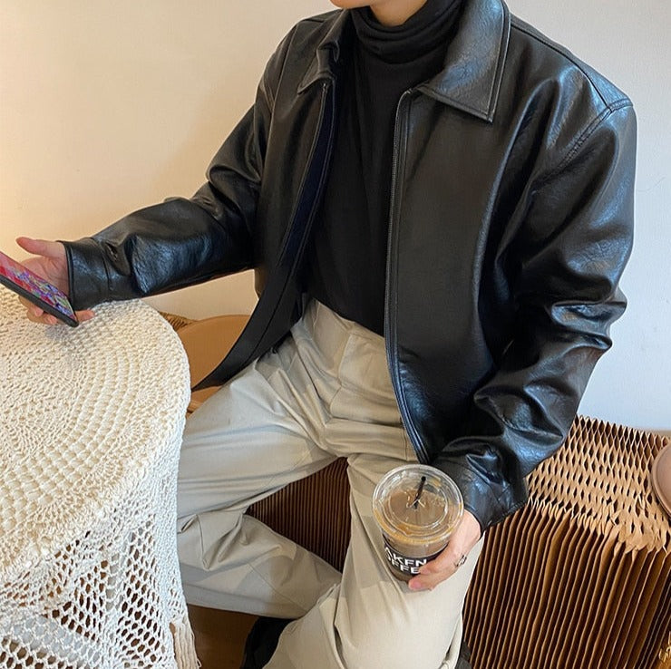 Faux Leather Coach Jacket thestreetsofseoul-korean-street-style-minimal-kstyle-streetwear-mens-fashion-clothing