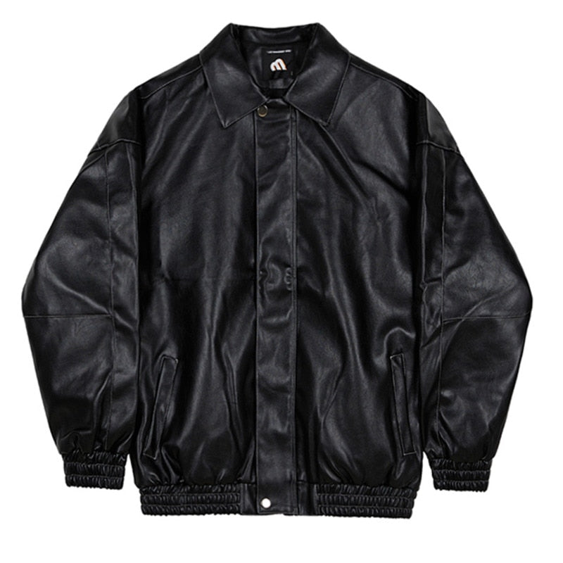 Faux Leather Collared Jacket thestreetsofseoul-korean-street-style-minimal-kstyle-streetwear-mens-fashion-clothing