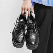 Gamasan Woven Leather Derby Shoes thestreetsofseoul-korean-street-style-minimal-kstyle-streetwear-mens-fashion-clothing