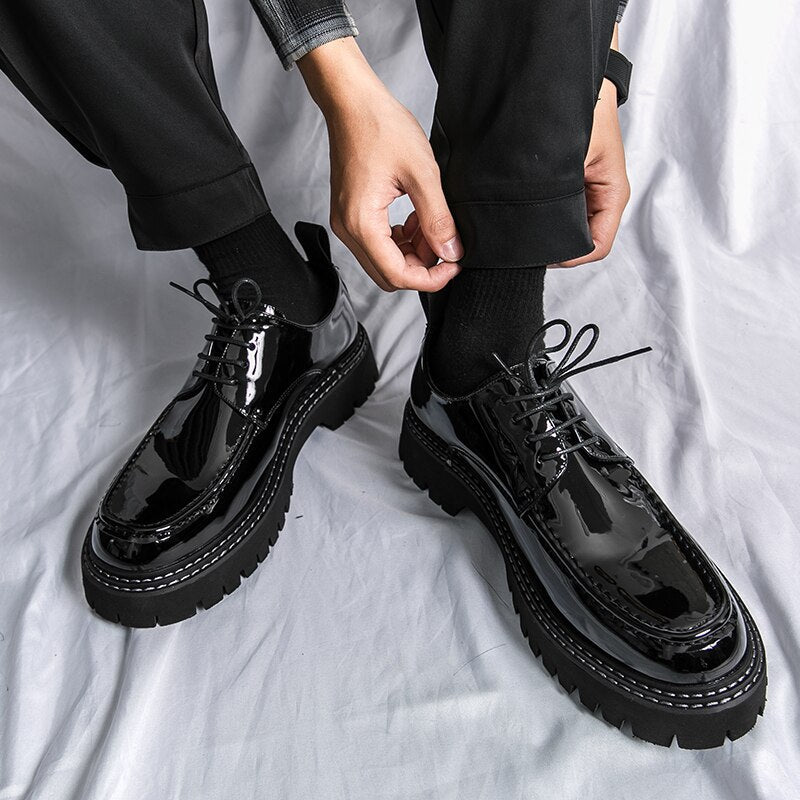 Guro Patent Lace Up Shoes | Streets of Seoul | Men's Korean Style ...