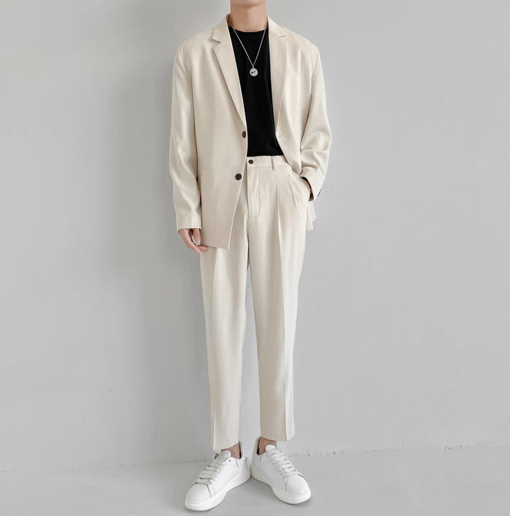 Lightweight Two Piece Suit thestreetsofseoul-korean-street-style-minimal-kstyle-streetwear-mens-fashion-clothing