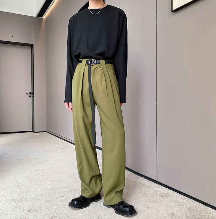 Front Pleat Loose Fit Trousers, Streets of Seoul