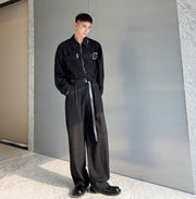Loop Pleat Loose Fit Trousers thestreetsofseoul-korean-street-style-minimal-kstyle-streetwear-mens-fashion-clothing