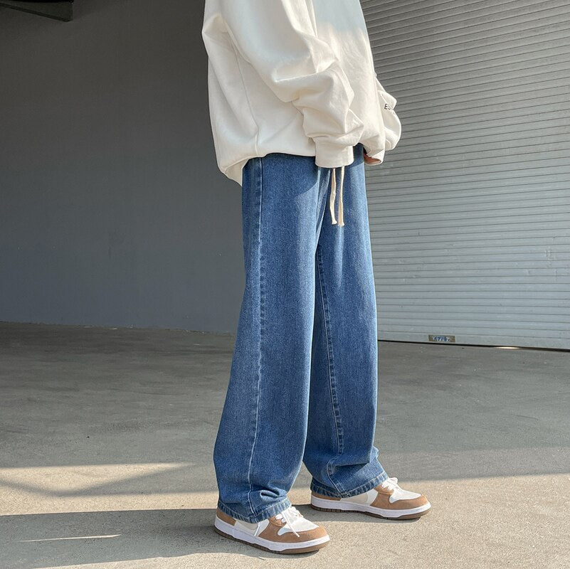 Loose Fit Drawstring Jeans | Streets of Seoul | Men's Korean Style Fashion