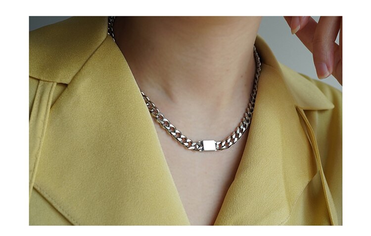 Minimal Curb Chain with Tag thestreetsofseoul-korean-street-style-minimal-kstyle-streetwear-mens-fashion-clothing
