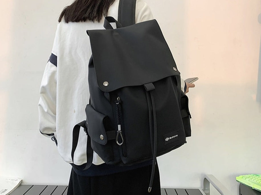 Minimal Water Resistant Backpack Streets of Seoul Men s Korean Style Fashion