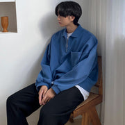 Oversize Pocket Quarter Zip Top thestreetsofseoul-korean-street-style-minimal-kstyle-streetwear-mens-fashion-clothing
