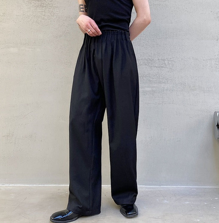 Front Pleat Loose Fit Trousers, Streets of Seoul