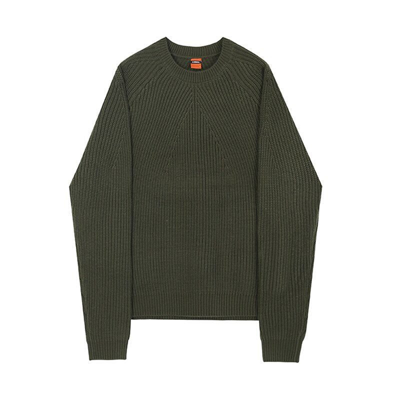 Open Neck Collared Rib Knit Sweater, Streets of Seoul