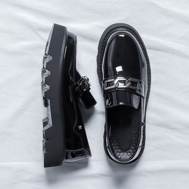 Samil Chain Detail Patent Loafers thestreetsofseoul-korean-street-style-minimal-kstyle-streetwear-mens-fashion-clothing