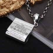 Sterling Silver Care Label Pendant thestreetsofseoul-korean-street-style-minimal-kstyle-streetwear-mens-fashion-clothing