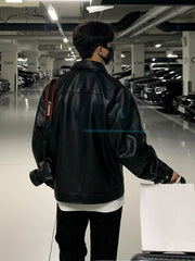 Two Way Zip Faux Leather Jacket thestreetsofseoul-korean-street-style-minimal-kstyle-streetwear-mens-fashion-clothing