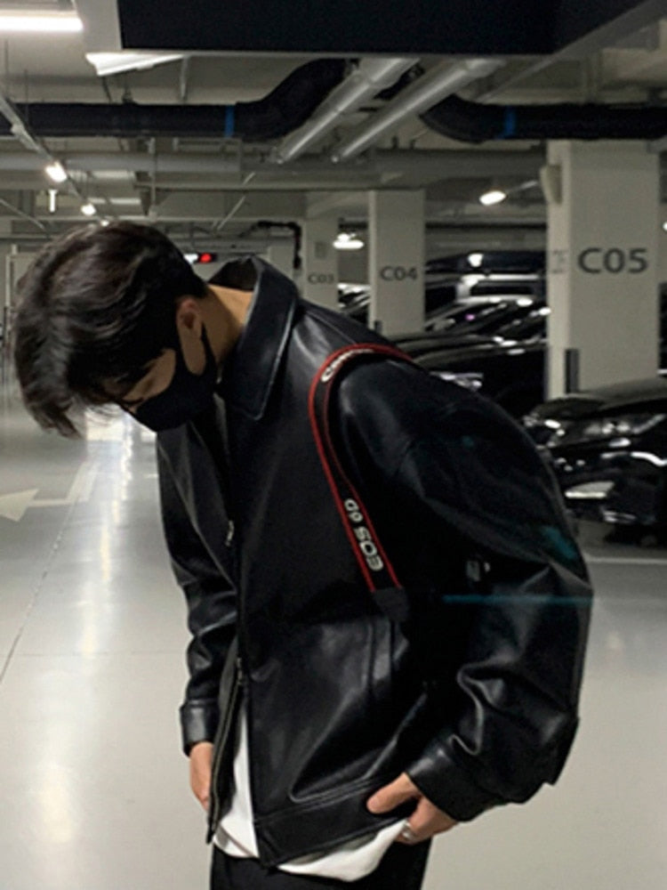 Two Way Zip Faux Leather Jacket | Streets of Seoul | Men's