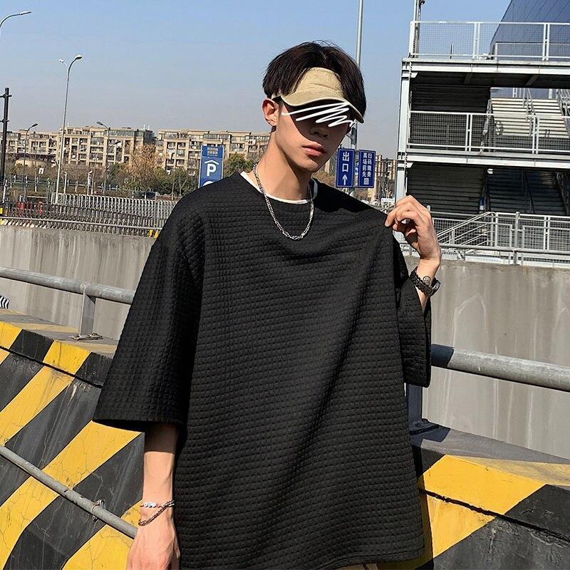 Waffle Texture T-Shirt thestreetsofseoul-korean-street-style-minimal-kstyle-streetwear-mens-fashion-clothing