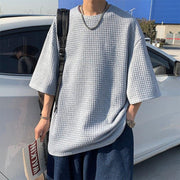 Waffle Texture T-Shirt thestreetsofseoul-korean-street-style-minimal-kstyle-streetwear-mens-fashion-clothing
